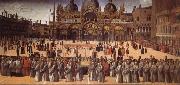 Giovanni Bellini Procession on the Piazza S. Marco oil painting reproduction